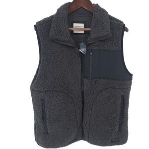 Abercrombie Fitch Mens Fleece Vest Sherpa Puffer Zip Up Soft AF Outdoor Size L